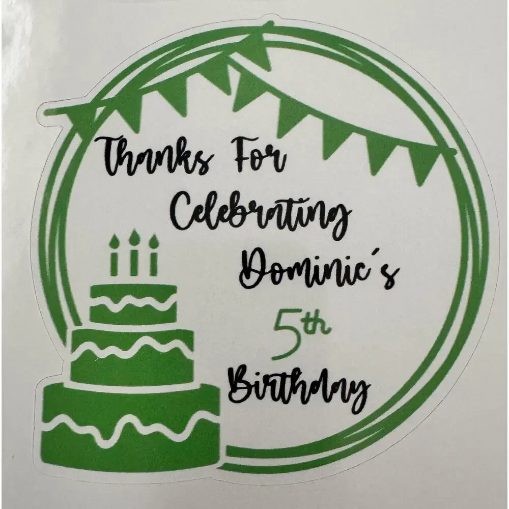 Custom Birthday Thank You Bags with Stickers: Personalized Favor Labels
